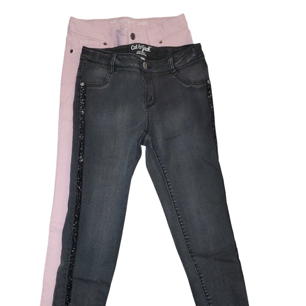 Cat & Jack Pink And Black Jeans || sz 12 EUC